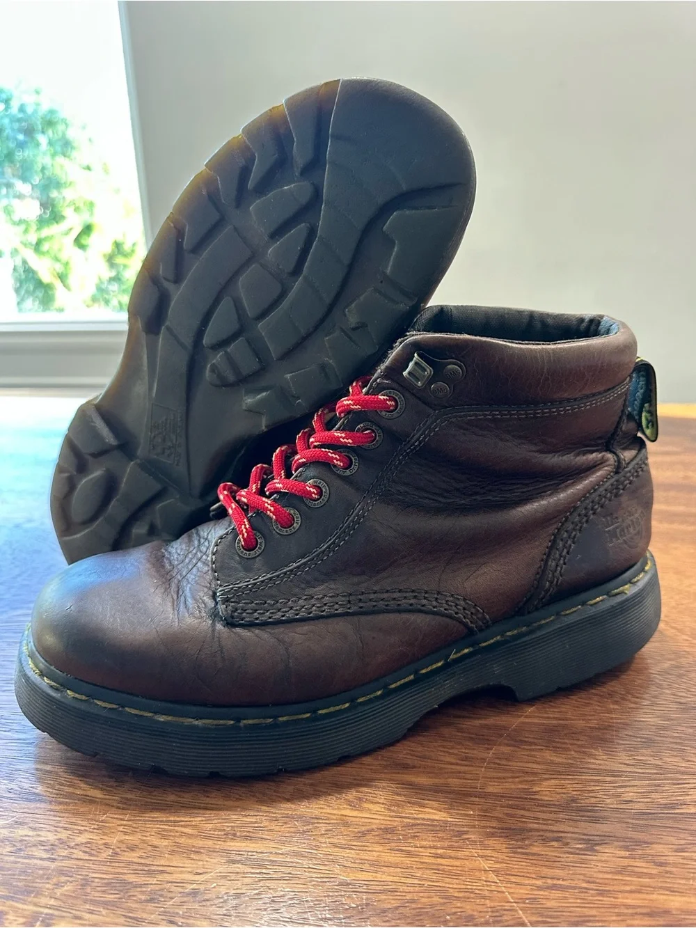 Vtg 90s Dr. Marten 8A69 Brown Leather Ankle Boots Made In England Men UK 9 US 10